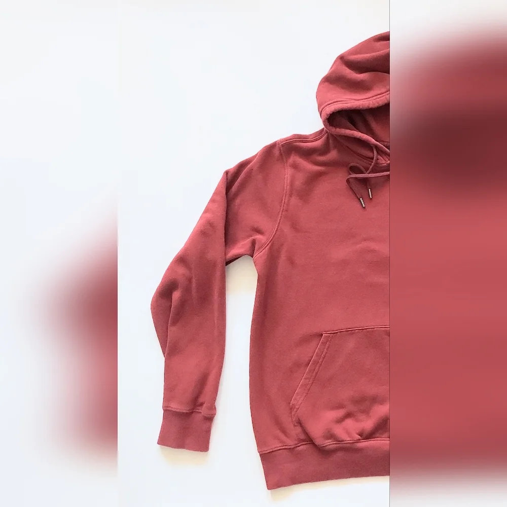 The North Face Logo Pullover Hooded Sweatshirt Mens Size Small Maroon Red
